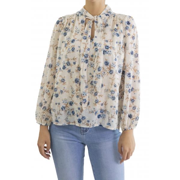 Camicia fantasia con fiocco 